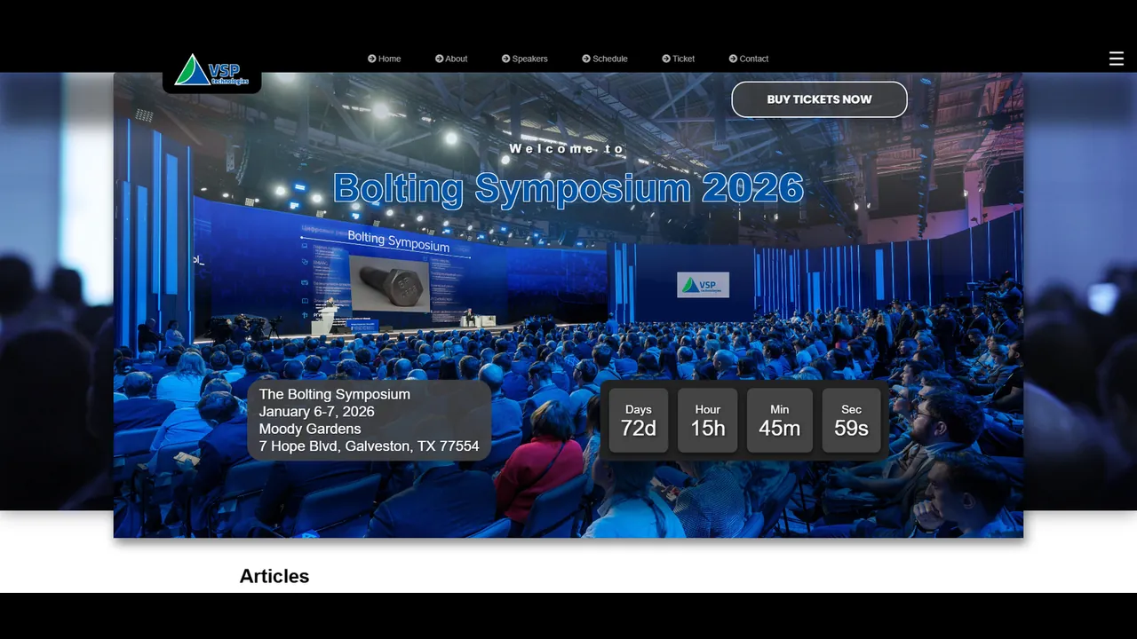 Bolting Symposium website preview